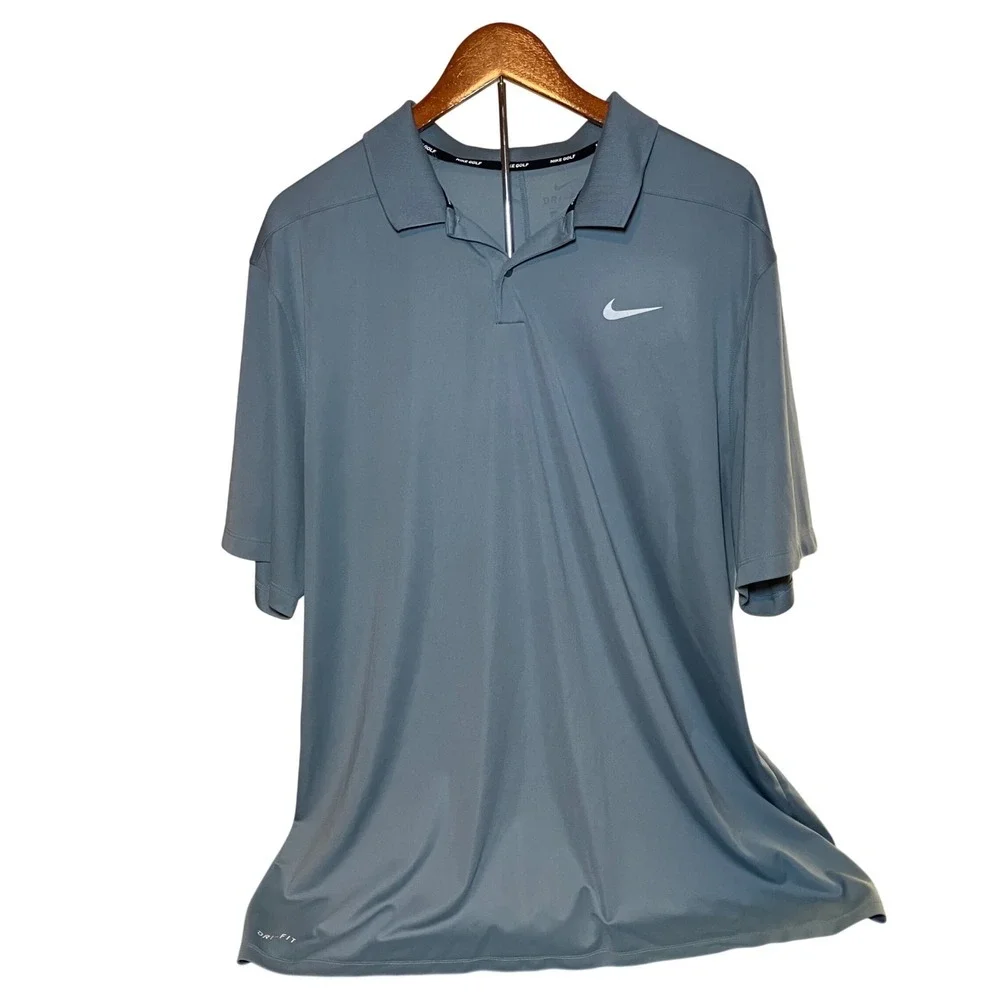 Nike Golf Dri-FIT Polo Shirt Mens XXL Blue Gray Short Sleeve Performance Top